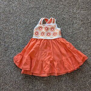 Haute Hippie Girls Crochet Top Tiered Dress Size 4T